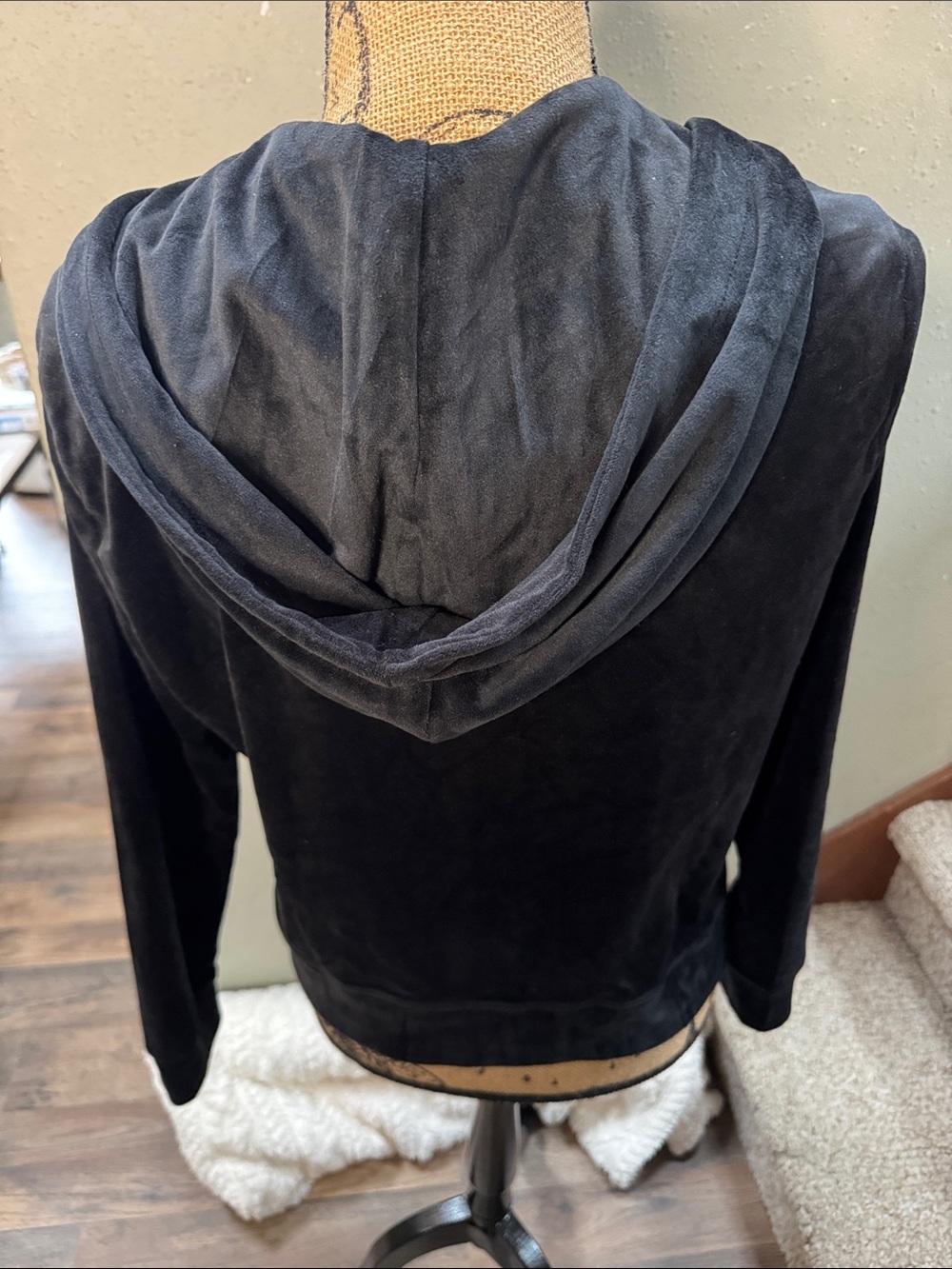 Juicy Couture Black Velour Jumpsuit with Rhinestone Logo - Picture 3 of 5